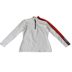 Danskin White Mock Neck Long Sleeve Athletic Top Activewear